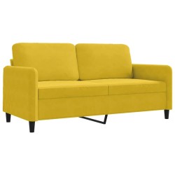 Canapé à 2 places Jaune 140 cm Velours 617561617561