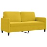 Canapé à 2 places Jaune 140 cm Velours 617561617561