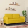 Canapé à 2 places Jaune 140 cm Velours 617561617561