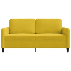 Canapé à 2 places Jaune 140 cm Velours 617561617561