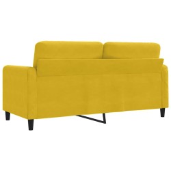 Canapé à 2 places Jaune 140 cm Velours 617561617561