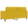 Canapé à 2 places Jaune 140 cm Velours 617561617561