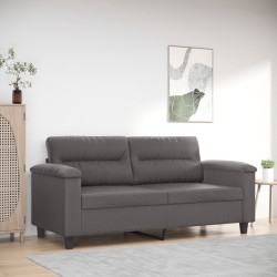 Canapé à 2 places Gris 140 cm Similicuir 617563617563