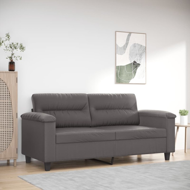 Canapé à 2 places Gris 140 cm Similicuir 617563617563