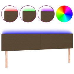 Tête de lit à LED Marron foncé 200x5x78/88 cm Tissu 617569617569