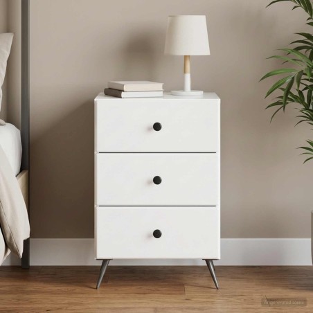 Cabinet de chevet avec tiroir Blanc brillant 43 x 41 x 66,5 cm 617572617572