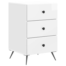 Cabinet de chevet avec tiroir Blanc brillant 43 x 41 x 66,5 cm 617572617572
