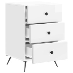 Cabinet de chevet avec tiroir Blanc brillant 43 x 41 x 66,5 cm 617572617572