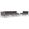 Salon de jardin 10 pcs avec coussins Résine tressée Gris 617574617574