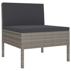 Salon de jardin 10 pcs avec coussins Résine tressée Gris 617574617574