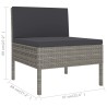 Salon de jardin 10 pcs avec coussins Résine tressée Gris 617574617574