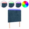 Tête de lit à LED Bleu foncé 80x5x118/128 cm Velours 617575617575