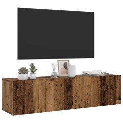 Meuble TV mural vieux bois 120x30x30 cm bois d'ingénierie 617577617577