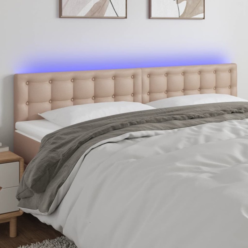 Tête de lit à LED Cappuccino 160x5x78/88 cm Similicuir 617578617578