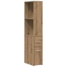 Armoire de salle de bain étroite avec roulettes chêne artisanal 617584617584