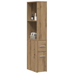 Armoire de salle de bain étroite avec roulettes chêne artisanal 617584617584