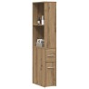 Armoire de salle de bain étroite avec roulettes chêne artisanal 617584617584