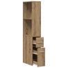 Armoire de salle de bain étroite avec roulettes chêne artisanal 617584617584