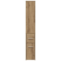 Armoire de salle de bain étroite avec roulettes chêne artisanal 617584617584