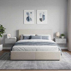 Cabinet de chevet mural 2 pcs Gris béton 49 x 34,5 x 20 cm 617595617595