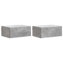 Cabinet de chevet mural 2 pcs Gris béton 49 x 34,5 x 20 cm 617595617595