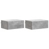 Cabinet de chevet mural 2 pcs Gris béton 49 x 34,5 x 20 cm 617595617595