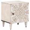 Cabinet de chevet Blanc 40 x 33,5 x 46 cm Bois de mangue massif 617597617597