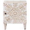 Cabinet de chevet Blanc 40 x 33,5 x 46 cm Bois de mangue massif 617597617597