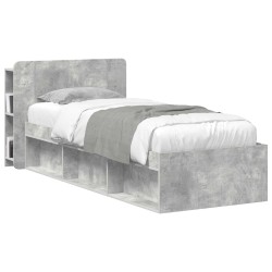 Cabinet de Tête de Lit Gris béton Bois d'ingénierie 617603617603