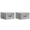 Cabinet de chevet mural 2 pcs Gris béton 34,5 x 33 x 20 cm 617607617607