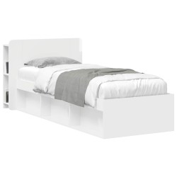 Cabinet de Tête de Lit Blanc brillant Bois d'ingénierie 617608617608