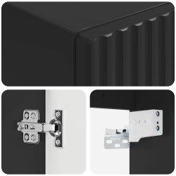 Cabinet de Salle de Bain Mural Noir 33 x 34,5 x 100 cm 617610617610