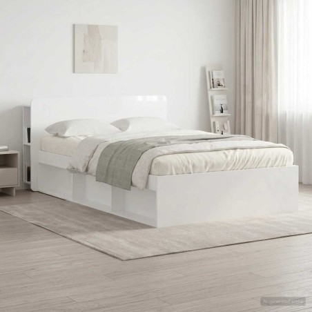 Cabinet de Tête de Lit avec stockage Blanc Bois d'ingénierie 617611617611