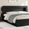 Cabinet de Tête de Lit avec stockage Noir Bois d’ingénierie 617612617612