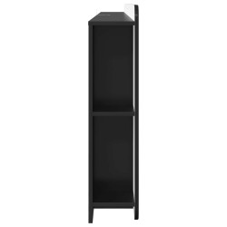 Cabinet de Tête de Lit avec stockage Noir Bois d’ingénierie 617612617612