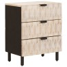 Cabinet de chevet Blanc 50 x 33 x 62 cm Bois de mangue massif 617613617613