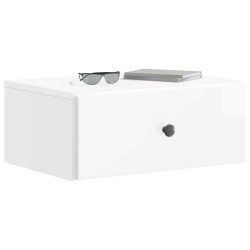 Cabinet de chevet mural 2 pcs Blanc brillant 49 x 34,5 x 20 cm 617616617616