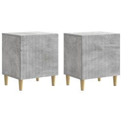 Cabinet de chevet 2 pcs Gris béton 43 x 34,5 x 50 cm 617620617620