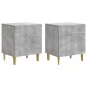 Cabinet de chevet 2 pcs Gris béton 43 x 34,5 x 50 cm 617620617620