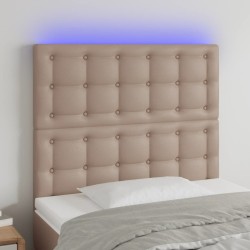 Tête de lit à LED Cappuccino 80x5x118/128 cm Similicuir 617621617621