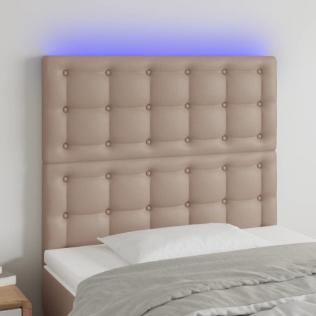 Tête de lit à LED Cappuccino 80x5x118/128 cm Similicuir 617621617621