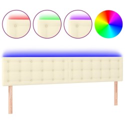 Tête de lit à LED Crème 160x5x78/88 cm Similicuir 617625617625