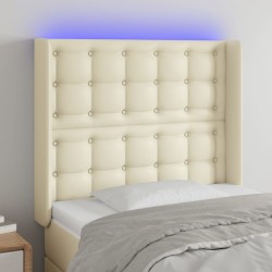 Tête de lit à LED Crème 83x16x118/128 cm Similicuir 617626617626