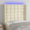 Tête de lit à LED Crème 83x16x118/128 cm Similicuir 617626617626