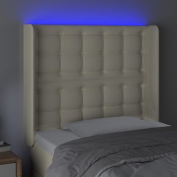 Tête de lit à LED Crème 83x16x118/128 cm Similicuir 617626617626