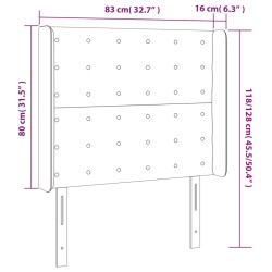 Tête de lit à LED Crème 83x16x118/128 cm Similicuir 617626617626