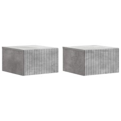 Cabinet de chevet mural 2 pcs Gris béton 33 x 34,5 x 20 cm 617627617627