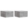Cabinet de chevet mural 2 pcs Gris béton 33 x 34,5 x 20 cm 617627617627