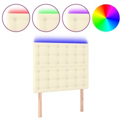 Tête de lit à LED Crème 100x5x118/128 cm Similicuir 617630617630