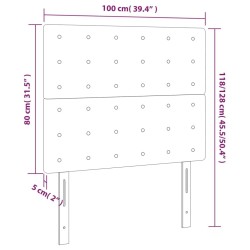 Tête de lit à LED Crème 100x5x118/128 cm Similicuir 617630617630